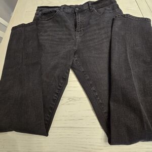 Lucky Brand -410 Athletic Straight Black Jeans 38x34 XLNT COND